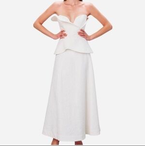 Mara Hoffman Marni Skirt Floral Organic Cotton Jacquard Maxi in Ivory Size 6